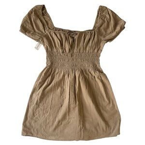 NWT💕 Aritzia Sunday Best KAY Dress Puff Sleeve - Taupe Large